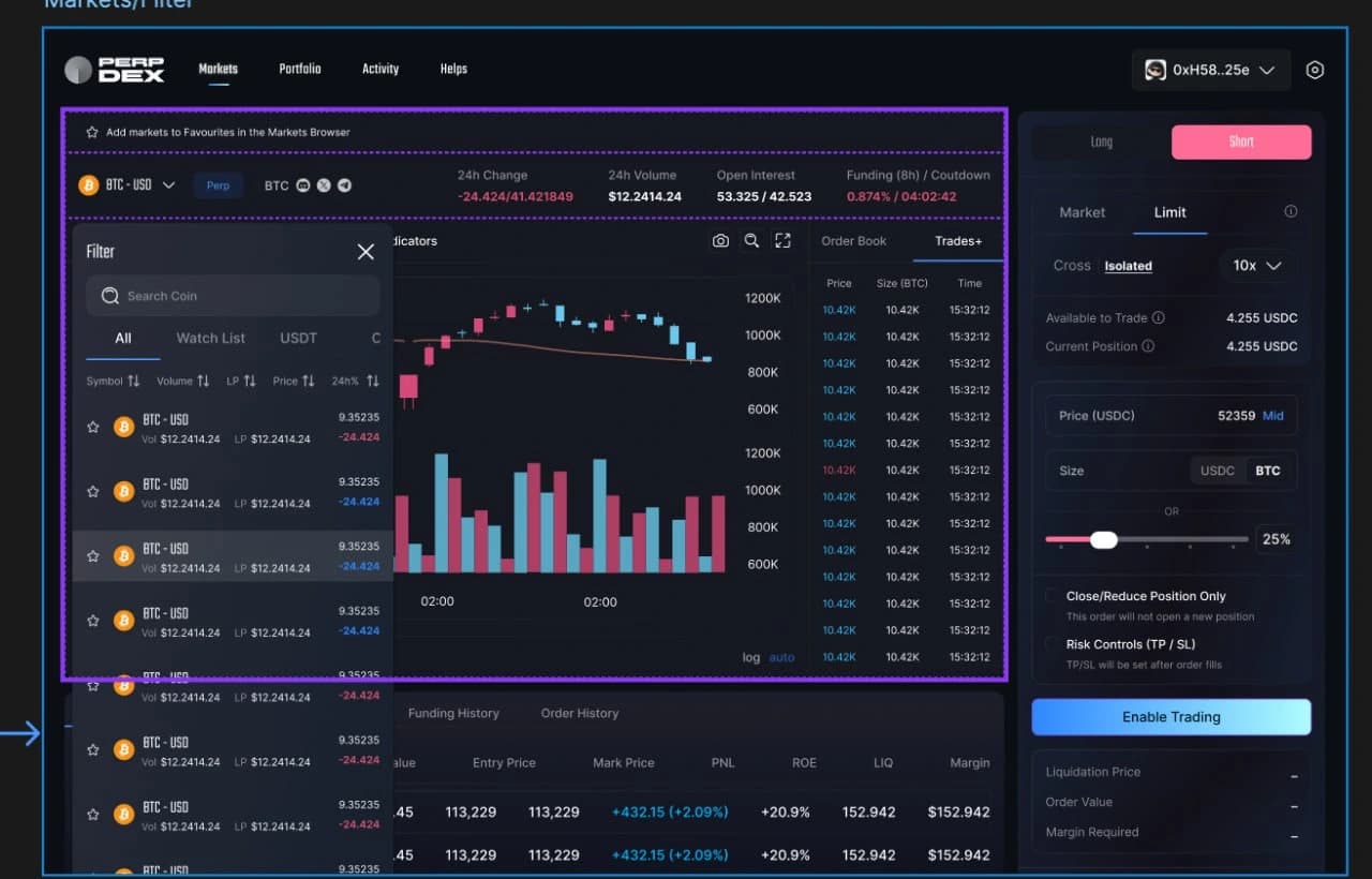 PerpX DEX project preview